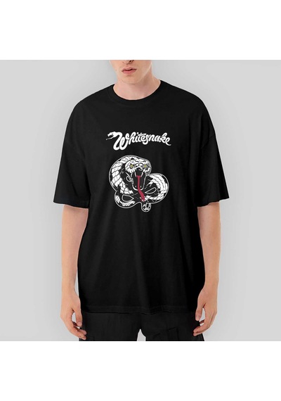 Whitesnake Trouble Oversize Siyah Tişört Siyah