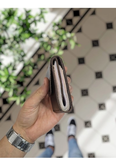 Visso 571 Hakiki Deri Efsane Trend Model Çok Para Konan Cüzdan Unisex Kartlık Çıtçıtlı En Çok Tercih Edilen Model Kahve