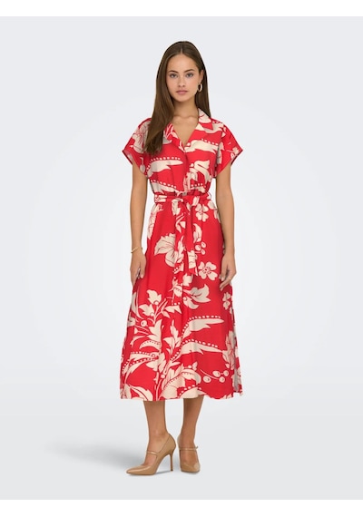Jdy Jdytroya Life S/s Kadın Midi Elbise 15347216 Kırmızı