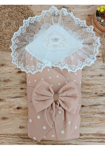 Yenidoğan Papatya Desenli Trilüks Unisex Kundak Bebek Battaniyesi Çok Renkli