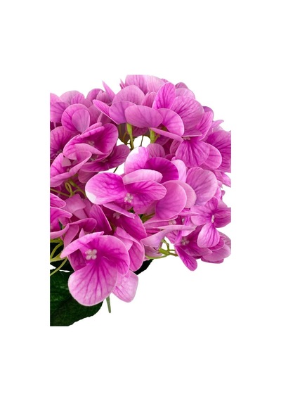 Yapay Çiçek Islak Ortanca Çiçeği Fuşya Desenli Model 45cm 5dal Islak Gerçeksi Dokulu Fusya