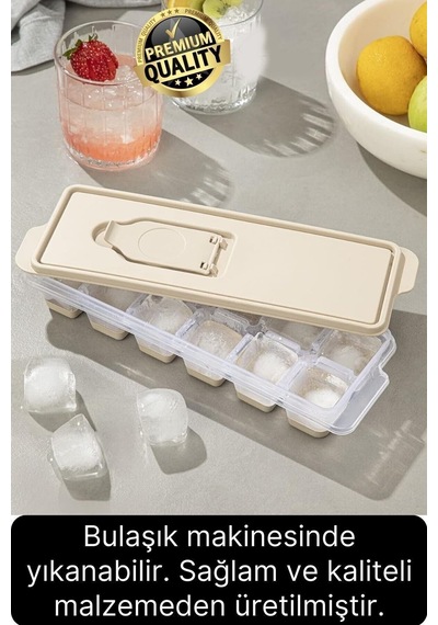 12 Bölmeli Pratik Bas Çıkar Silikon Buzluk Sızdırmaz Kapaklı Yapışmaz Kalıp Plastik Diğer