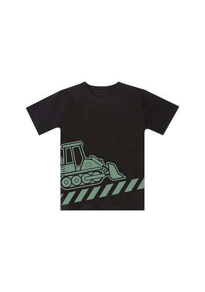 Dozer Yolda Yeşil Erkek Çocuk Yazlık T-shirt Cepli Kapri Şort Takım