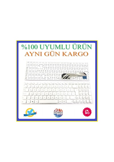 Asus Uyumlu A541U Klavye Tuş Takımı Beyaz Tr