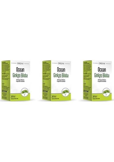 Orzax Ocean Ginkgo Biloba 30 Kapsül 3'Lü Paket