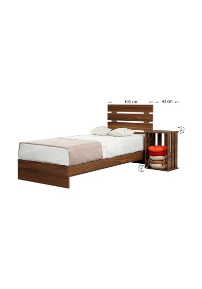 Pasifichome Huga Tek Kişilik Ahşap Karyola Komodin Takım Ceviz 100 Cm Pasifichome Huga Tek Kişilik Ahşap Karyola Komodin Takım Ceviz 100 Cm