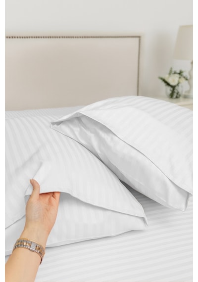 Çift Kişilik %100 Pamuk Saten Nevresim Seti Premium Seri 8 Renk Seçeneği 200x220 Beyaz