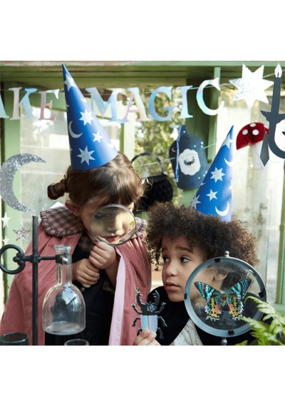 Meri Meri - Wizard Party Hats & Wands - Sihirbaz Parti Şapkaları & Sihirli Değnekler 6lı 3+ Yaş