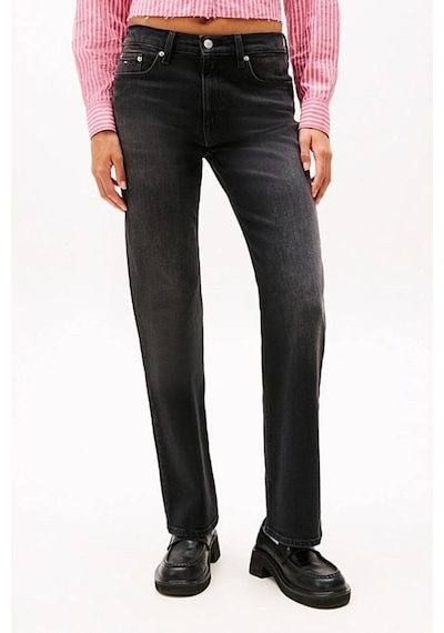 Kadın Orta Yüksel Bel Bootcut Fit Jean Pantolon - Siyah-10154 Islandblue