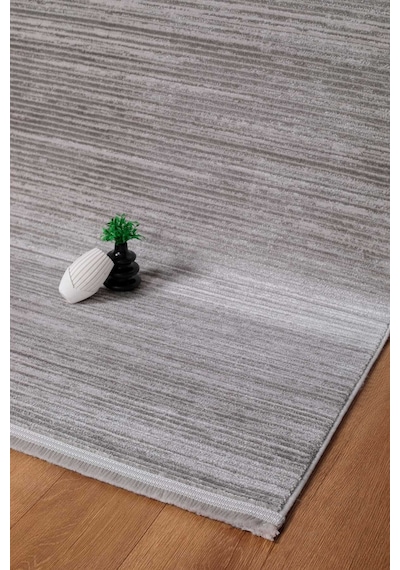 Voyage %100 Akrilik Yumuşak Dokulu Halı Kilim Salon Mutfak Koridor Yolluk Dokuma Makine Halısı Ac-412 Gri