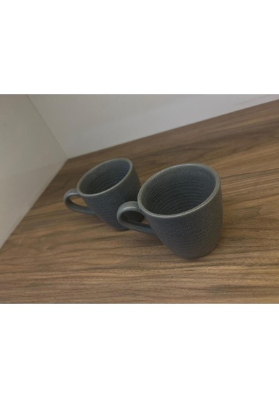 2'li Hornfels Ripple Mug 320 Cc Seramik Kahve Stoneware Kupa Espresso Ve Kahve Kupası Modern Kulplu
