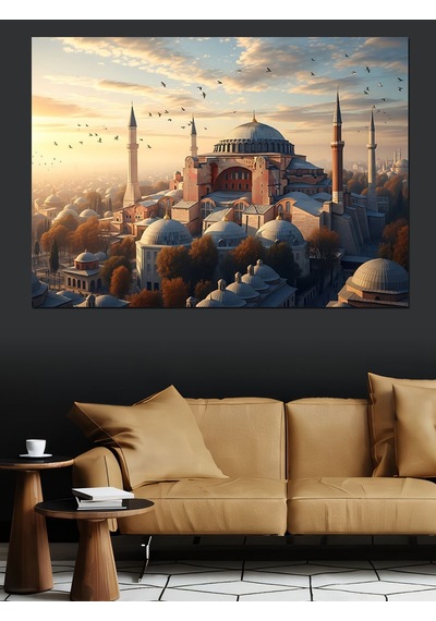 İstanbul Boğazı Ve Ayasofya Manzarası Dekoratif Kanvas - Mdf Ahşap Tablo
