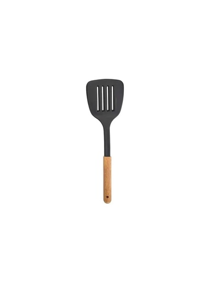 Tbyshop 6'lı Ahşap Saplı Plastik Kepçe Kevgir Kaşık Spatula Ezici