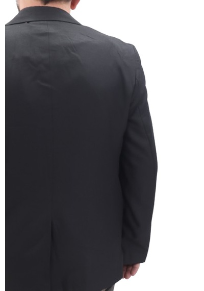 Twenhil Dmctekstil Erkek Ckt-200 Düz Klasik Kesim Normal Kalıp Çift Düğme Blazer Ceket Siyah