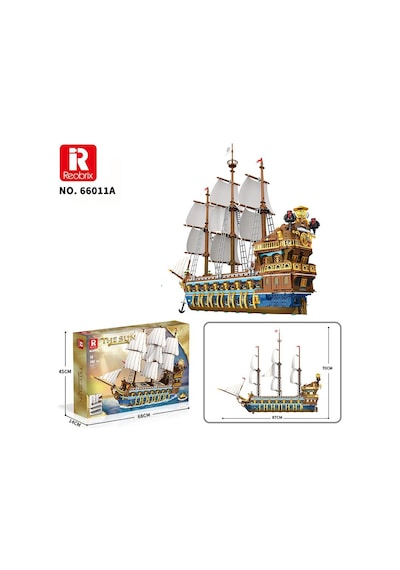 Reobrix 66011 Kraliyet Filosu Gemisi Yaratıcı Yapı Blok Seti Building Blocks The Royal Fleet The Sun - 2830 Parça