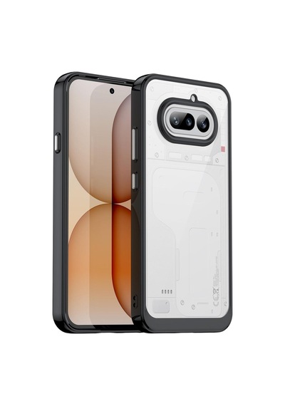 Caseonn Nothing Phone 4a Kılıf Kamera Korumalı Darbe Emici Şeffaf Arka Kapak Siyah