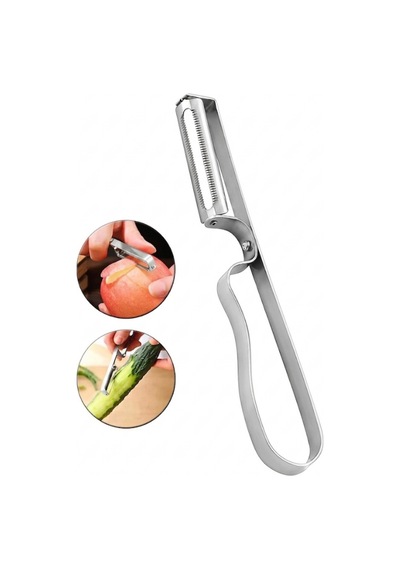 Mucit Home Gümüş Yan Soyacak Patates Sebze Soyacağı Paslanmaz Çelik Ergonomik Pratik Soyma Aparatı