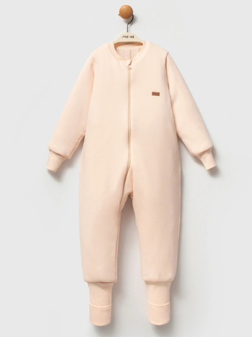 Moi Noi Baby Fermuarlı Bisiklet Yaka Uyku Tulumu Çoraplı Patikli 2,5 Tog Pudra