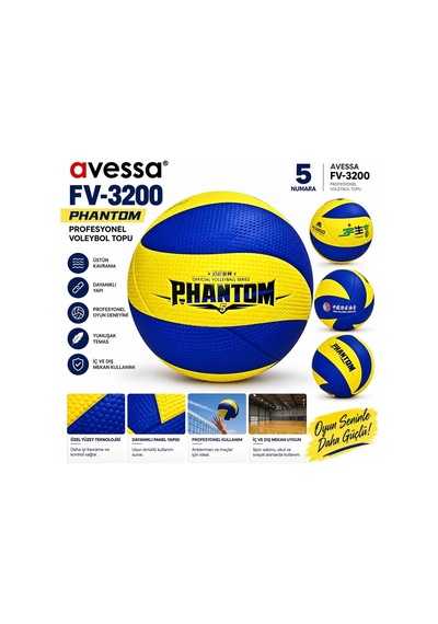 Özel Üretim Fv-3200 Phantom Profesyonel Voleybol Topu Takım Oyunu Salon Sporu Hobi Çok Renkli