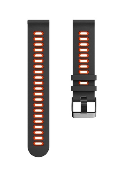 Huawei Watch Gt 2 46mm İle Uyumlu Sportive Silikon Kordon, 22mm, Delikli Spor Tasarım, Siyah - Kırmızı