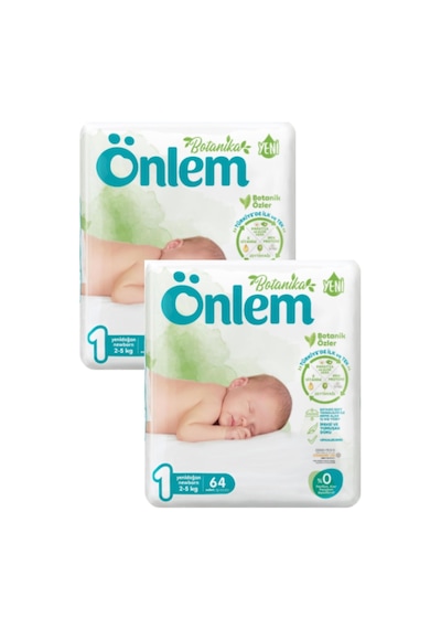 Önlem Botanika Bebek Bezi Yenidoğan 1 Numara 2 x 64 Adet 2'li