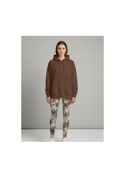 The Kadın Bol Kesim Sırttan Baskılı Oversize Hoody Sweatshirt - Modal Kışlık Kapüşonlu Kahverengi The Kadın Bol Kesim Sırttan Baskılı Oversize Hoody Sweatshirt - Modal Kışlık Kapüşonlu Kahverengi