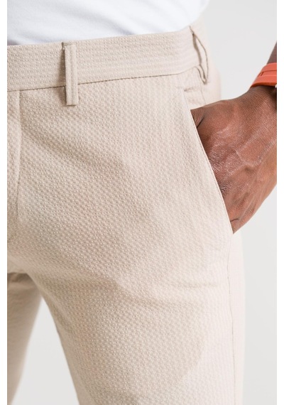 Ecer Slimfit Çizgili Yazlık İnce Gofre Kumaş Likralı Erkek Kumaş Pantolon 001