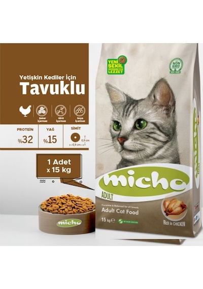 Micho Tavuklu Yetişkin Kedi Maması 15 KG