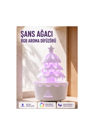 Astraltech Şans Ağacı 250 Ml Ultrasonik Hava Nemlendirici Rgb Işıklı Aroma Difüzörü