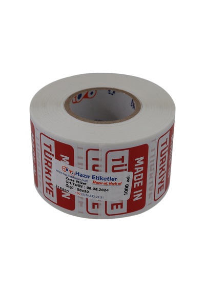 Made İn Türkiye Baskılı Kuşe Etiket 50mm X 30mm 1000 Adet
