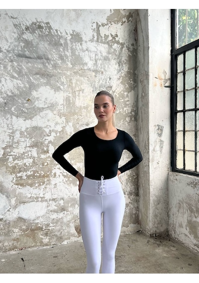 Lismina Uzun Kollu Spor Bluz Siyah