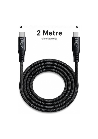 Thunderbolt 5 Usb-c To Usb-c Kablo, 80gbps-120gbps Veri Transferi, Pd240w Power Delivery, 16k 60hz Video Çıkışı, E-marker Akıllı Çip, Thunderbolt 3/4/5 Uyumlu 2 Metre Zr1323 Siyah Thunderbolt 5 Usb-c To Usb-c Kablo, 80gbps-120gbps Veri Transferi, Pd240w Power Delivery, 16k 60hz Video Çıkışı, E-marker Akıllı Çip, Thunderbolt 3/4/5 Uyumlu 2 Metre Zr1323 Siyah