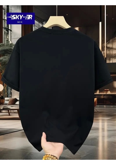 Suma Oversize Bisiklet Yaka Baskılı Siyah T-shirt - Xl Beden