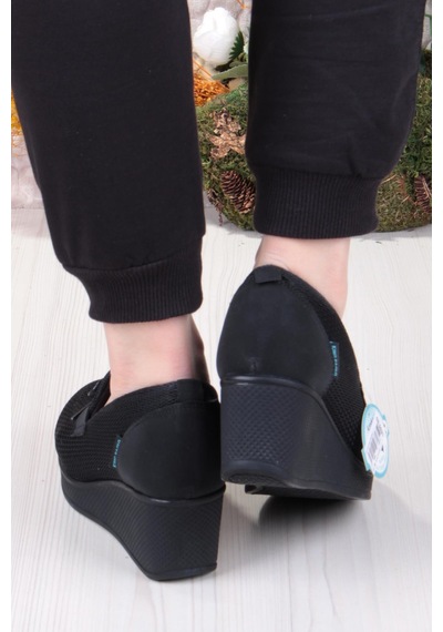 Fort King Jennifer Rahat Hafif Anatomic Insole Taban Dolgu Topuk Kadın Ayakkabı Siyah
