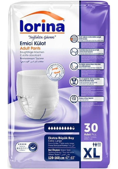 Lorina Emici Külot Hasta Bezi X Large 90'lı XL