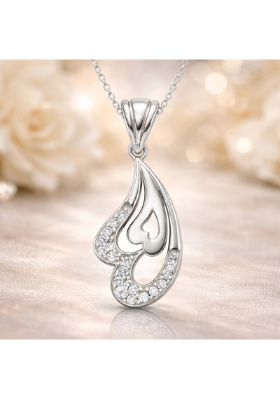 Gümüş Kalpli Bayan Kolye - Pnd47138290 01 - Gold