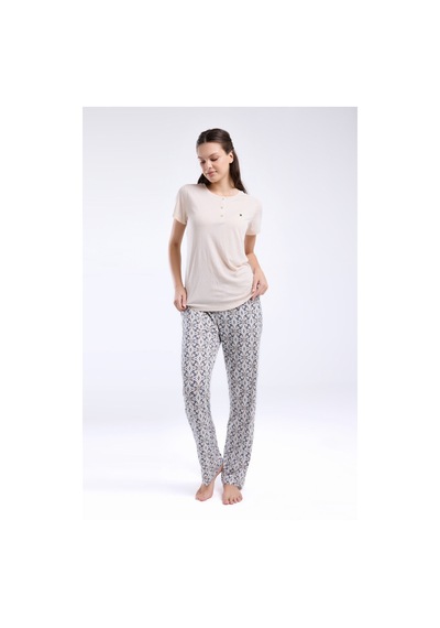 Pierre Cardin Kadın Krem Pijama Takımı Pc8961-s-v1 Krem