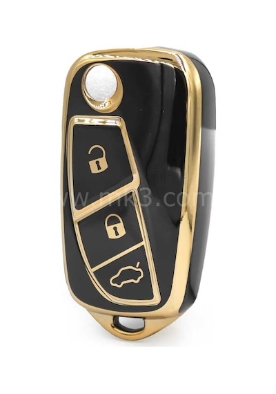 Fiat Fiorino Linea Punto Uyumlu Anahtar Kılıfı 3 Buton Siyah Gold