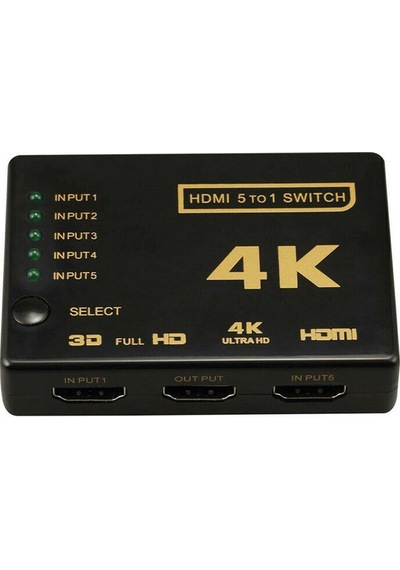 4K Hdmi Çoklayıcı Çoğaltıcı Switch Splitter 5 Port Kumandalı Ultra