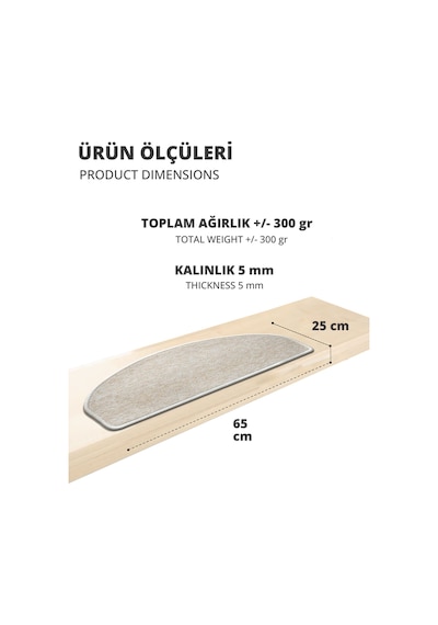 Yarım Ay Bukle Halıdan Ekonomik Basamak Ve Merdiven Paspası 16'lı - Bej Null