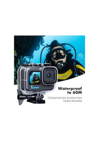 Outfire Gopro 9/10/11 Uyumlu 60 Metre Su Geçirmez Koruyucu Muhafa