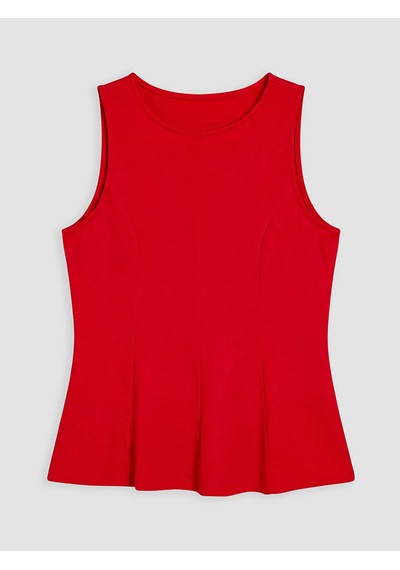 Lcwaıkıkı Curve Kırmızı Büyük Beden Fırfırlı Peplum Bluz