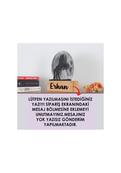 Işıklı Pleksi Dolunay Kişiselleştirilebilir Dekoratif Biblo Ahşap Sage At Anahtar Askılığı Gri - 740155317 Gri