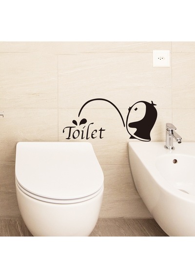 Dıy Çıkarılabilir Tuvalet Duvar Etiketi, Banyo İçin Yaratıcı Kendinden Yapışkan Dekorasyon, Tuvalet Duvar Dekoru Çok Renkli