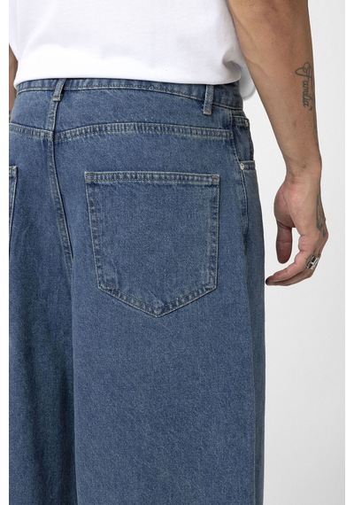 Vamos Super Baggy Fıt Jean V100-01 Destroyed Denim