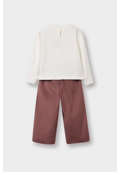Defacto Kız Bebek 2li Takım Baskılı Sweatshirt Süet Pantolon G5713a525wnpn324 Pembe-pn324