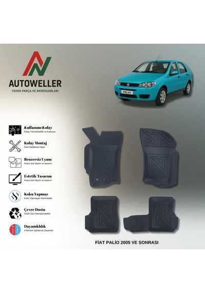Fiat Palio 2003-2011 Uyumlu Havuzlu Oto Paspas 5 Kapı