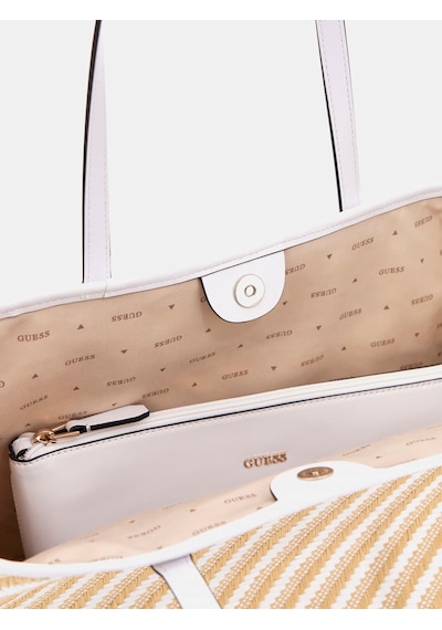 Guess Vikky Raffia Kadın Omuz Çantası Hwws9318290 Beyaz