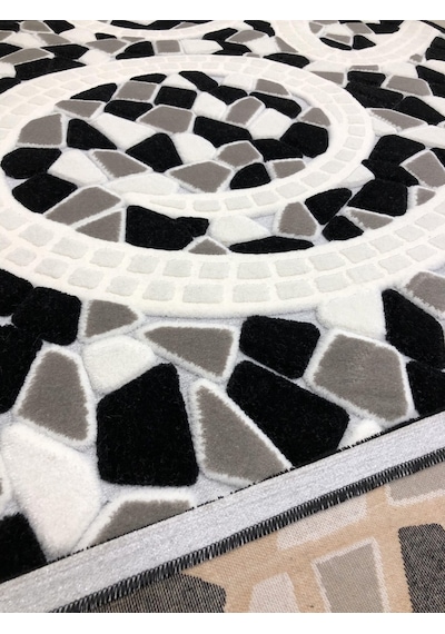 Kaşmir Halı Jade 146X233 Je 0024-03 Siyah Beyaz 4 M2 Halı !