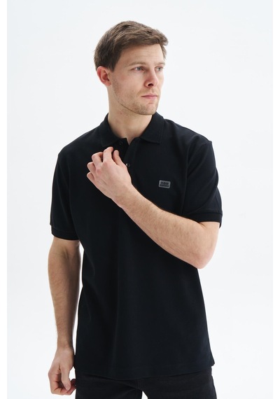 AR-MA Arma Erkek Regular Fit Basic % 100 Pamuk Pike Polo Yaka Tişört Y29374354102 Siyah
